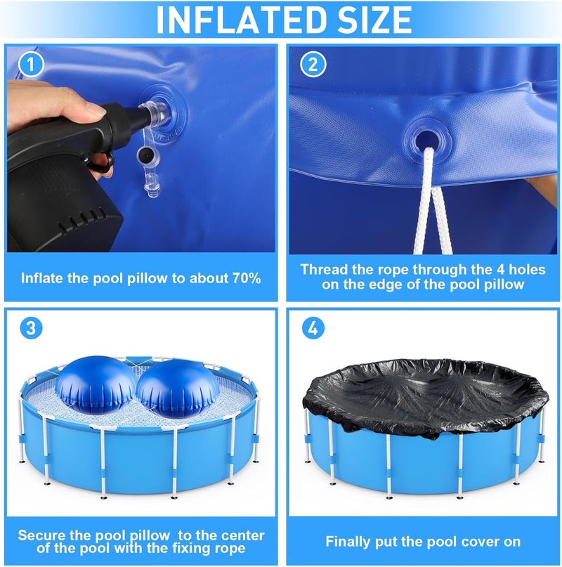 COCHIE 7' x 7' Pool Pillows for Above Ground Pools, Ultra-Thick Cold-Resistant Pool Air Pillow, Winter Closing PVC Ice Equalizer Air Pillows Covers with Rope for Winterizing Support Pools - Image 5